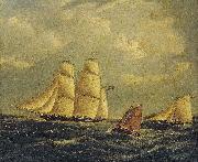 James Edward Buttersworth An armed brig and cutter in the Channel oil on canvas